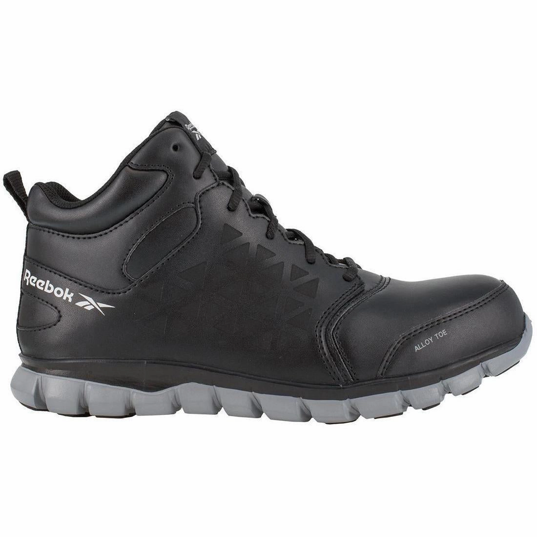 transparent Flexible Midsole Women's Sublite Cushion Alloy-Toe Mid Cut Athletic Work Boot Black