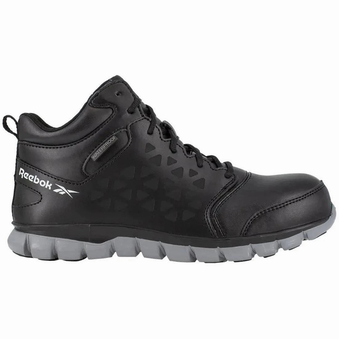 Women's Sublite Cushion Composite-Toe Waterproof Mid Cut Athletic Work Boot Black Grip Multi Surface Traction