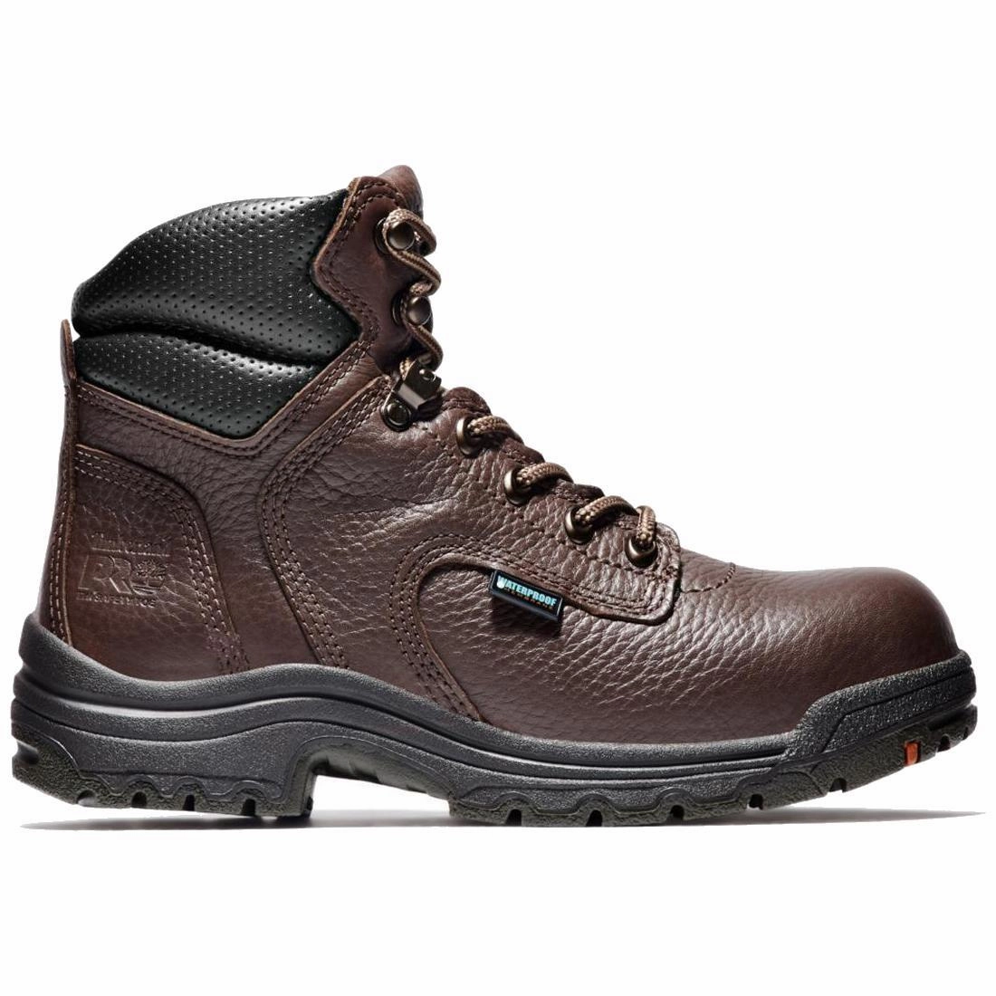 Women's Titan 6 Inch Alloy-Toe Waterproof Work Boot Brown Sneakers