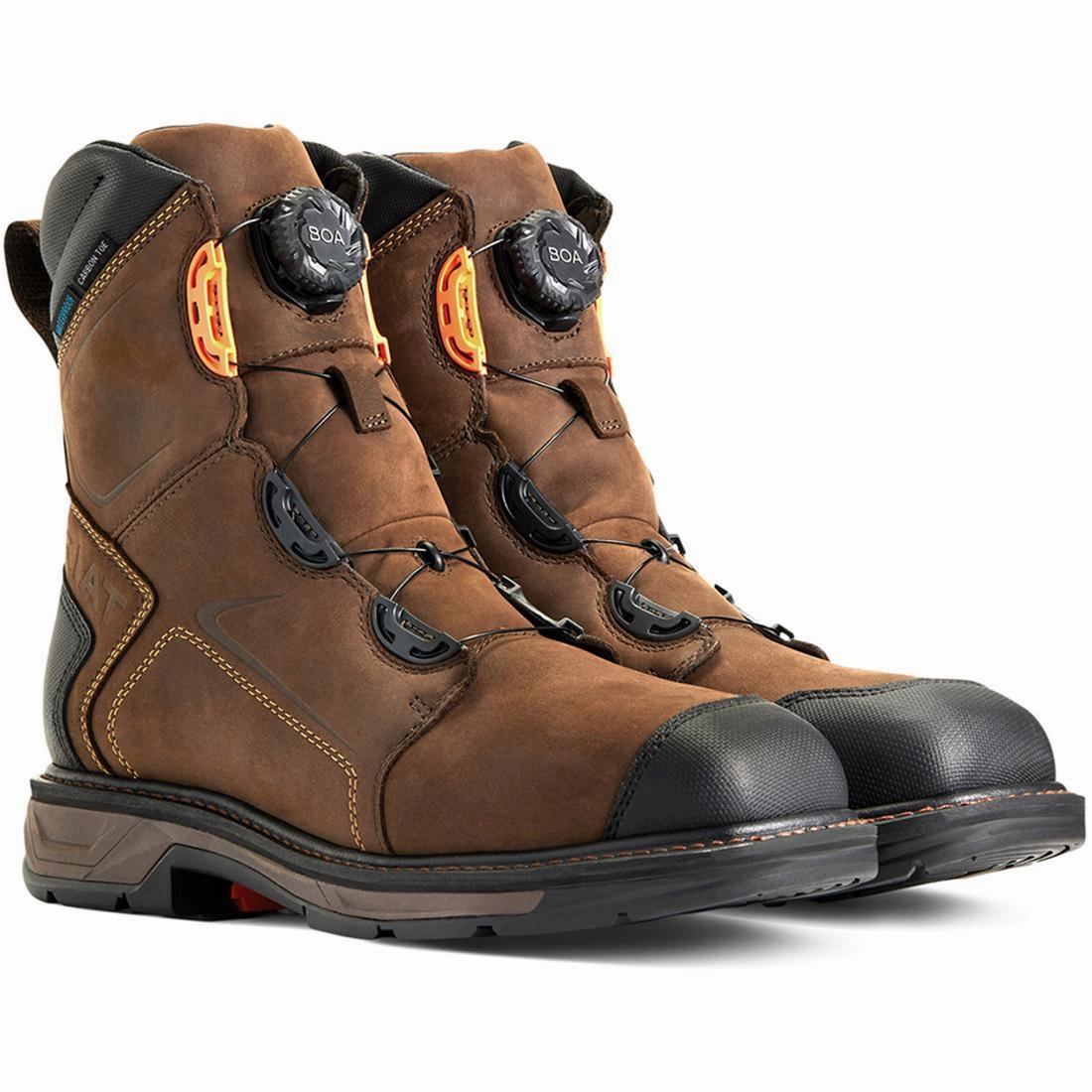 Torsional Rigidity WorkHog XT BOA 8 inch Carbon-Toe Waterproof Work Boot Chocolate Brown