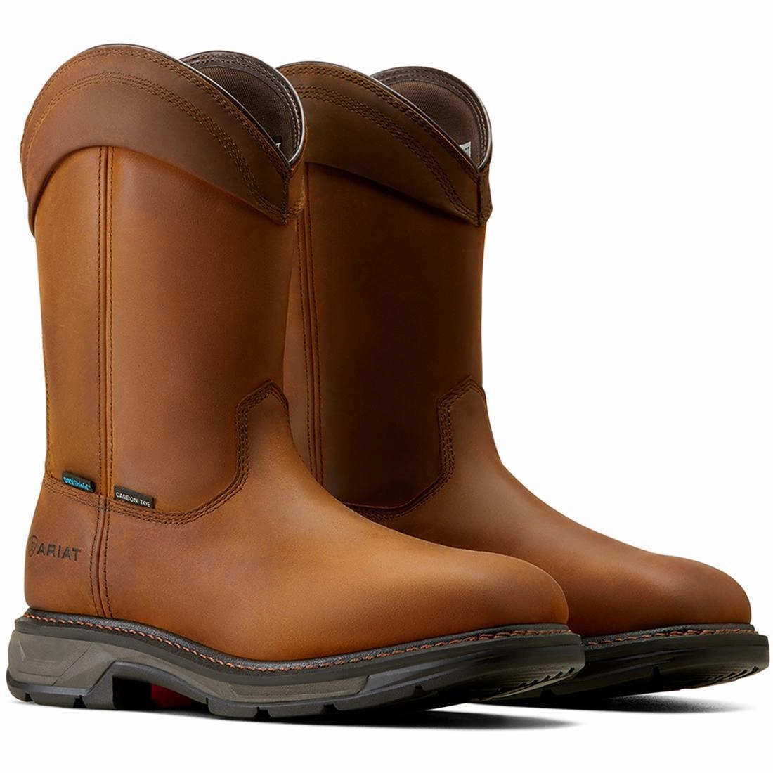 Embroidered gym - style WorkHog XT Wellington Waterproof Carbon-Toe Work Boot Distressed Brown