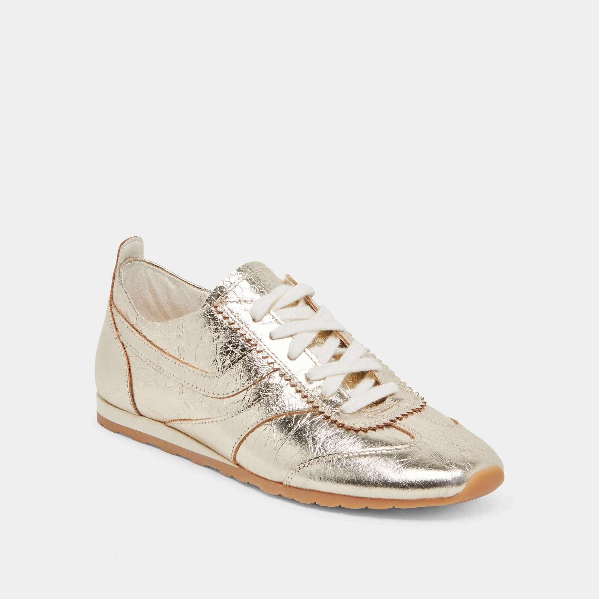 DELANY SNEAKERS LIGHT GOLD CRINKLE PATENT Fashion Edge