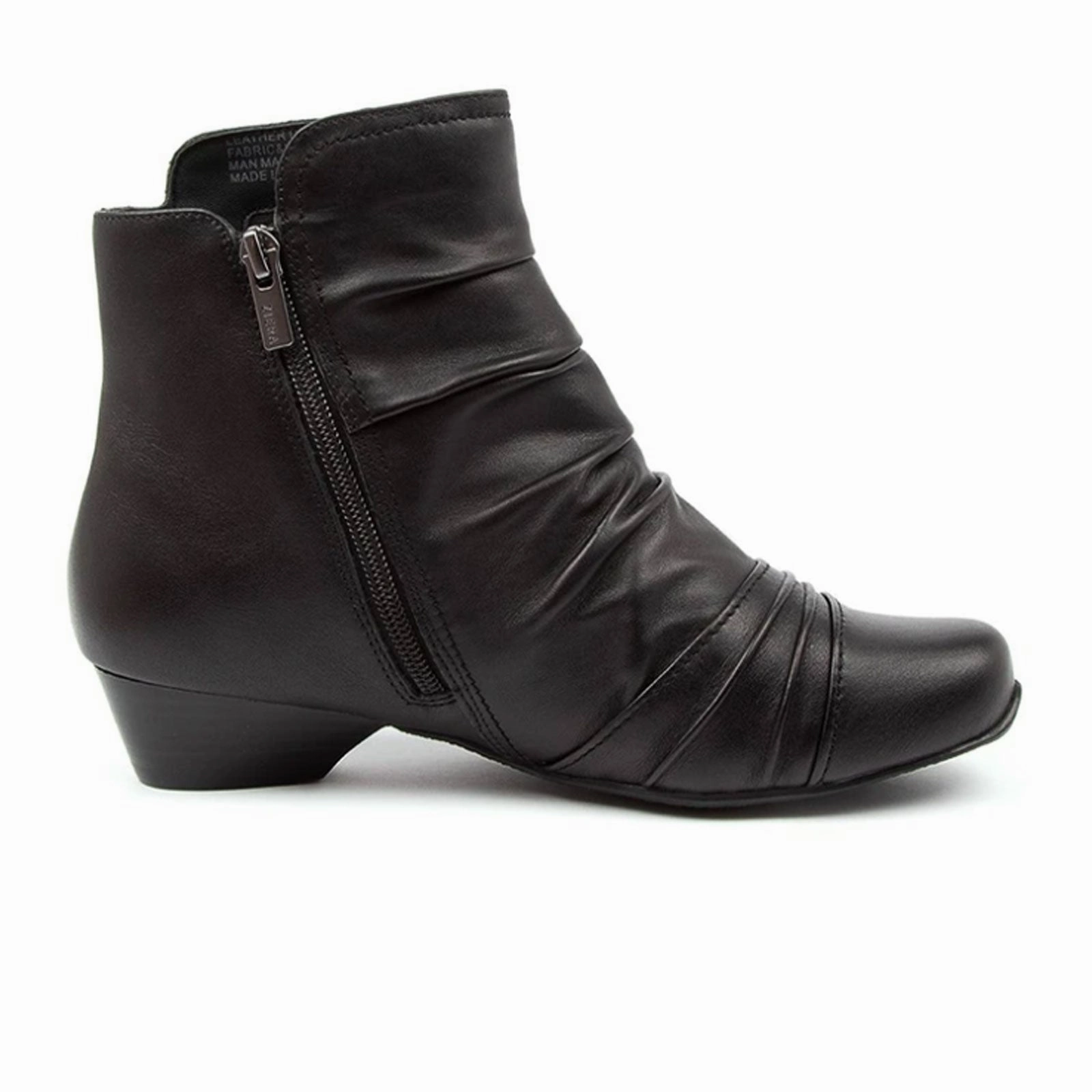 Sleek Profile Ziera Camryn Wide Ankle Boot (Women) - Black Leather
