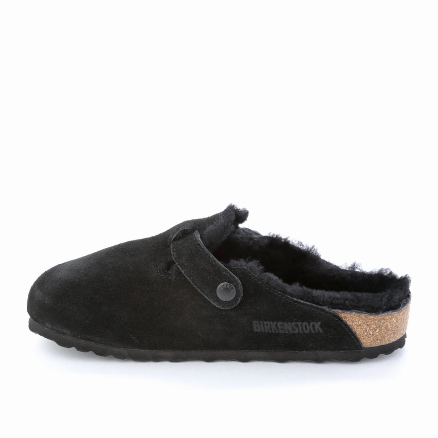 decorative - strap BOSTON SHEARLING CLOG - BLACK - SUEDE
