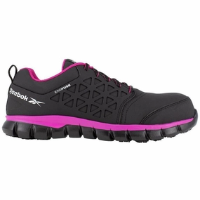 men's styles Trendy Women's Sublite Cushion Composite-Toe Athletic Work Shoe Black/Pink