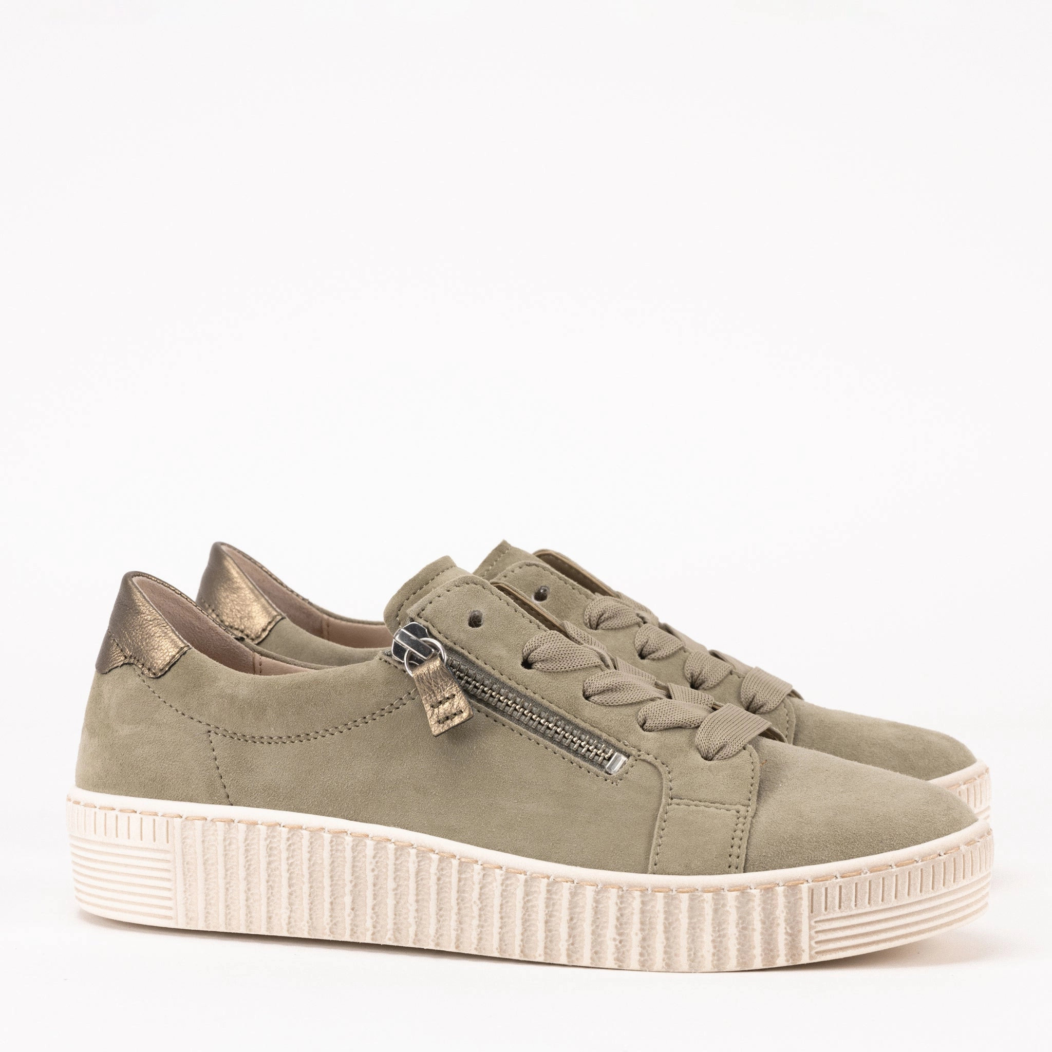 ZIPPER SPORT - SAGE - LEATHER adjustable - strap Collapsible Heel