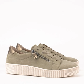 ZIPPER SPORT - SAGE - LEATHER adjustable - strap Collapsible Heel